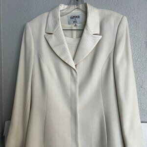Kasper ASL Skirt Suit Size 10 NEW Two Piece Set Vintage White Career Business